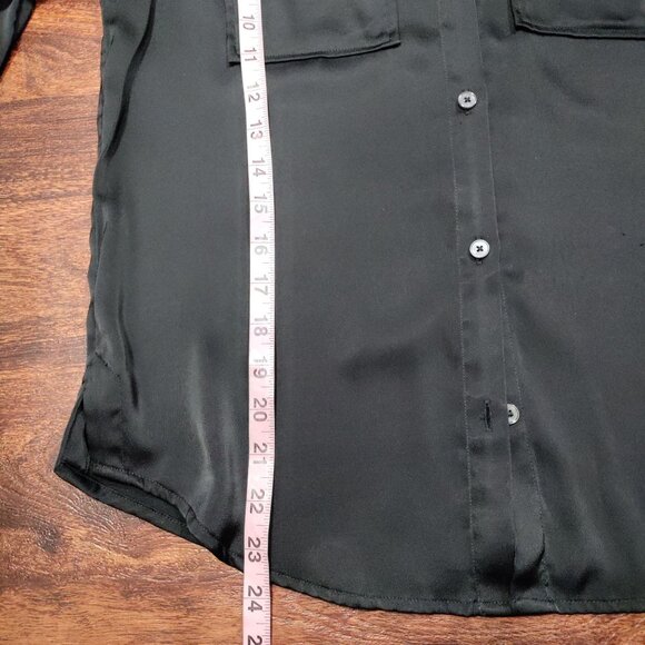 Derek Lam 10 Black Long-Sleeve Button-Up Blouse With Chest Pockets S - Picture 11 of 16